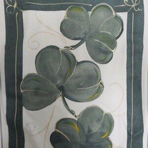 Large Hand Painted Canvas Flag/ Shamrocks/ St Patrick's Day
